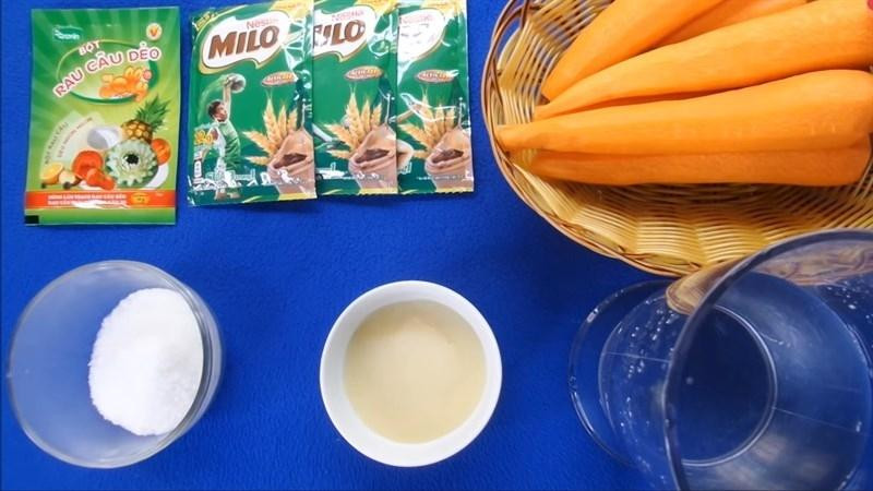 alt: Nguyên liệu làm bánh trung thu rau câu Milo
