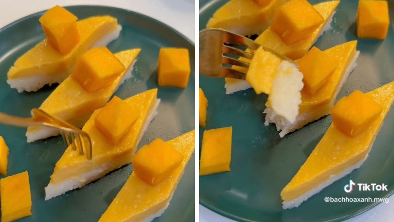 alt text: Mousse xôi xoài hoàn chỉnh