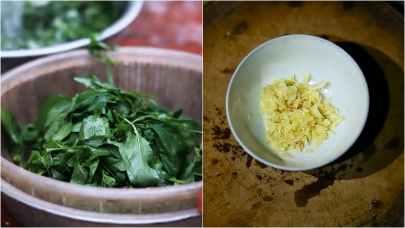 alt text: Sơ chế rau tầm bóp