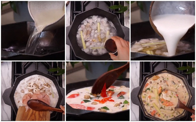 Nguyên liệu canh gà cốt dừa kiểu Thái