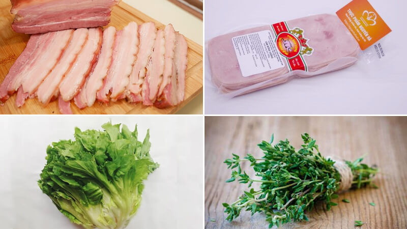 Nguyên liệu làm bacon cuộn hành tây phô mai