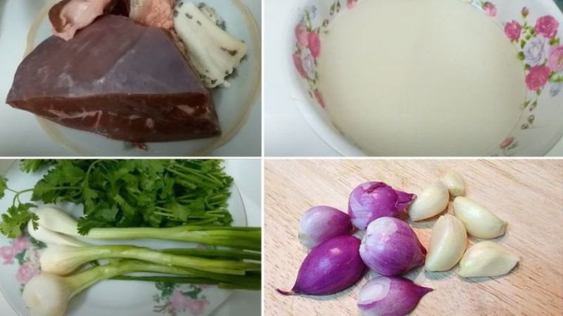 Nguyên liệu làm gan bò xào tỏi