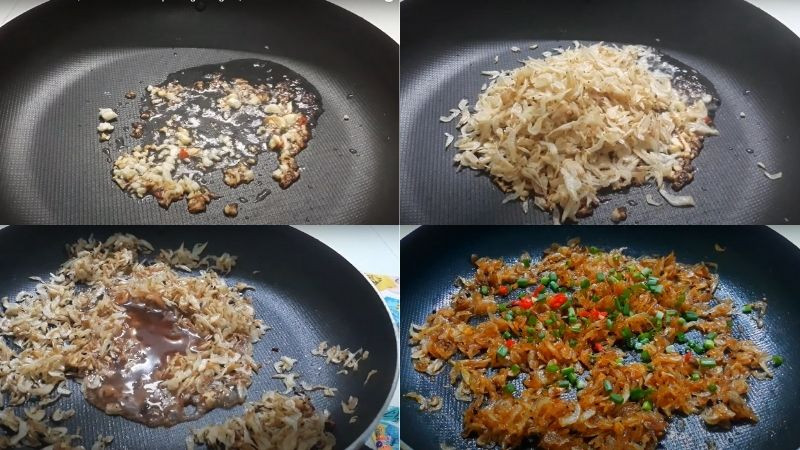Rim ruốc khô với nước mắm