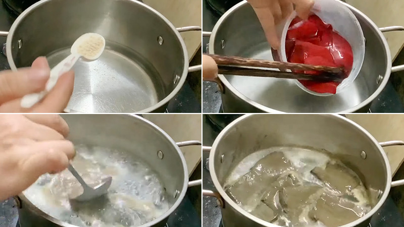Sơ chế nguyên liệu cho món tiết hầm ngải cứu