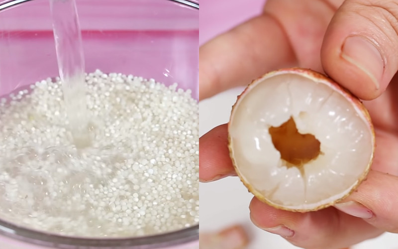 Sơ chế nguyên liệu làm sữa chua vải hoa đậu biếc