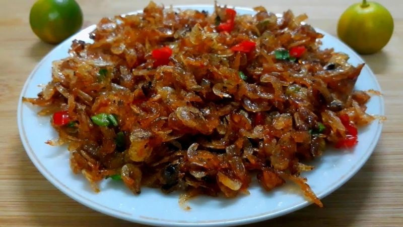 Thành phẩm ruốc khô rim nước mắm