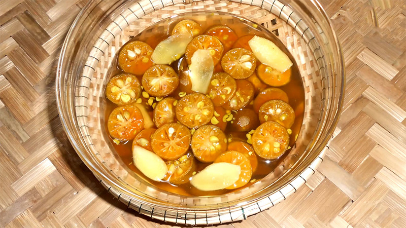 Thành phẩm tắc chưng mật ong gừng