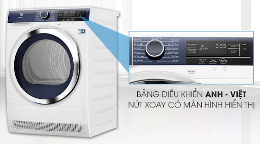 Bảng điều khiển có núm xoay và tiếng Việt dễ sử dụng