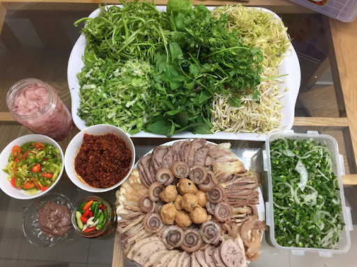 Các loại nguyên liệu đã chuẩn bị sẵn sàng