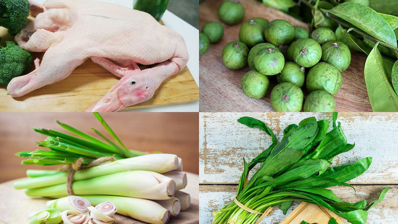 Các nguyên liệu làm vịt om sấu