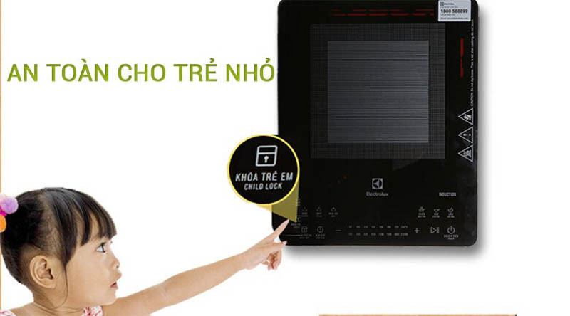 Khóa an toàn của bếp điện từ Electrolux ETD42SKS
