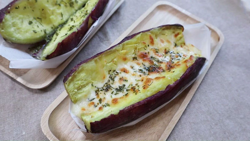 Khoai lang nướng phô mai cực ngon