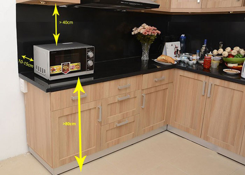Lắp đặt lò vi sóng ở vị trí hợp lý