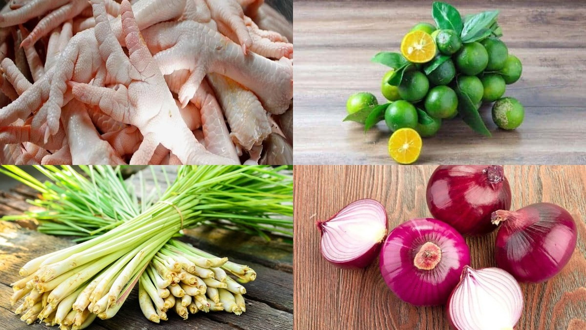 Nguyên liệu chân gà sả tắc kiểu Thái