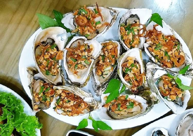 Cách làm hàu nướng mỡ hành bằng lò nướng đơn giản