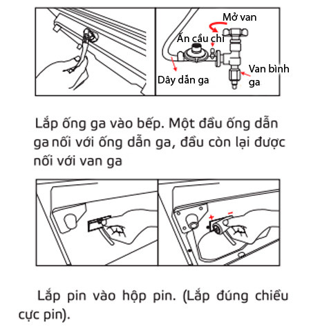 Nối ống dẫn gas cho bếp gas âm