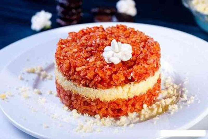 Thành quả của món ăn xôi gấc đậu xanh