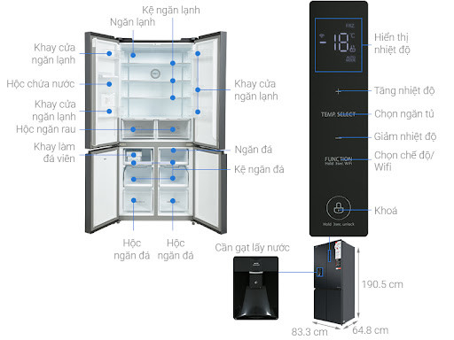 Hướng Dẫn Chi Tiết Lựa Chọn Kích Thước Tủ Lạnh 4 Cánh Phù Hợp