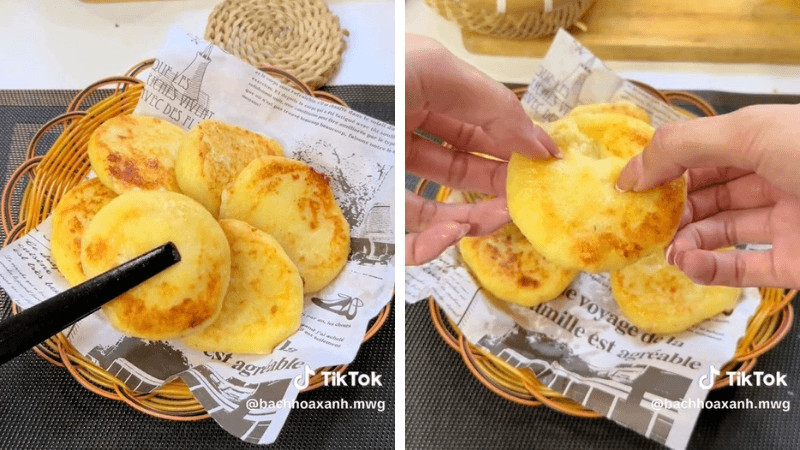 Cách làm bánh khoai tây nhân phô mai kéo sợi bé nhà thích mê