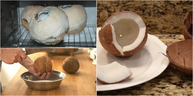 Mẹo lấy cùi dừa cực dễ, ở văn phòng cũng làm được